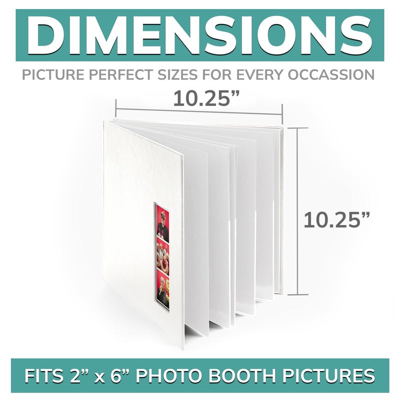 pbf PHOTO BOOTH FRAMES PBF (1 Pack) Photo Booth Album, Guest Book with 2x6 Clear Picture Inserts, White Cover with Plastic Sleeves & White Pages, Scrapbook Album for Photo Strips, Memory Book, Wedding, and Baby Showers - Image 2